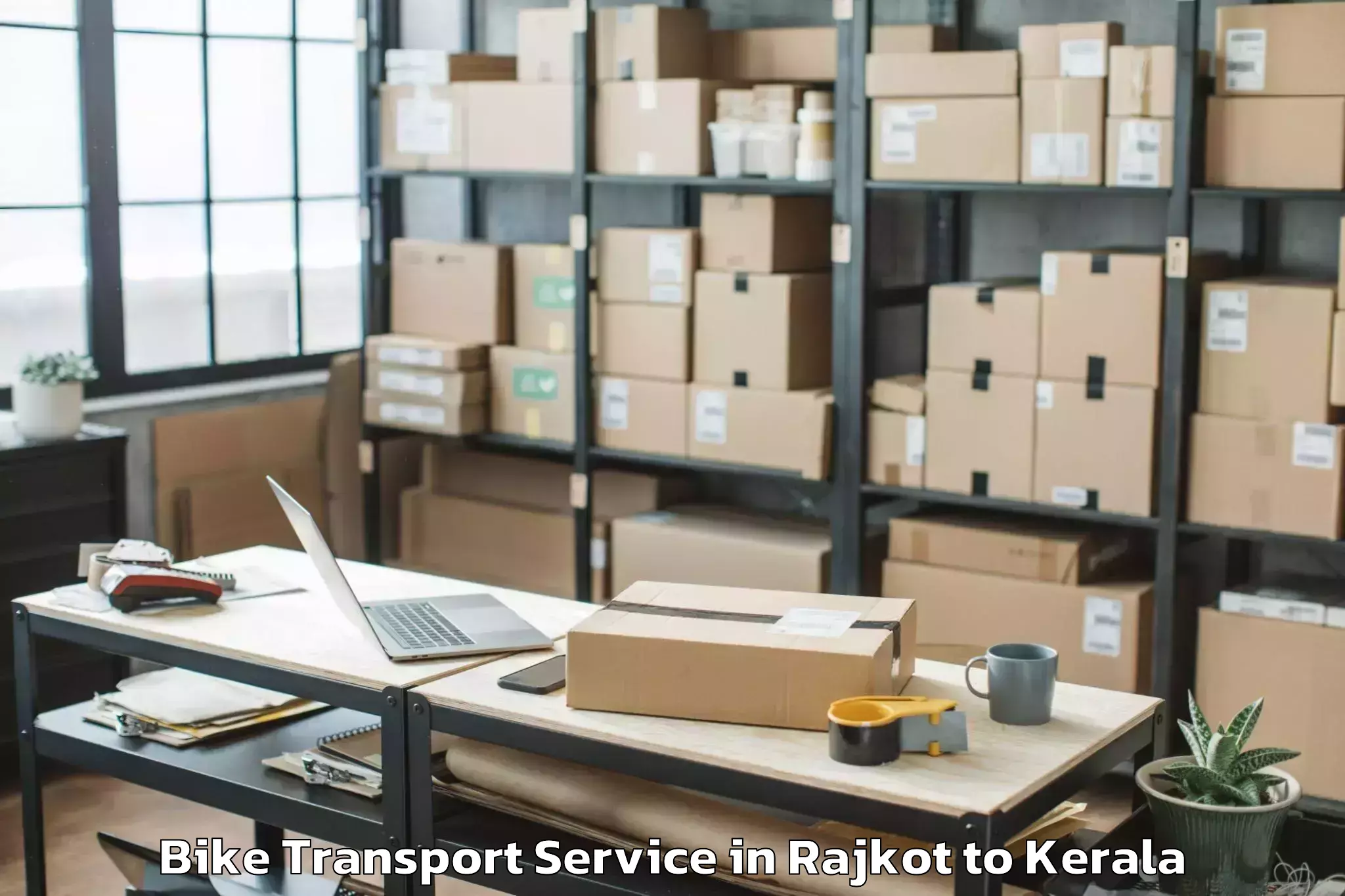 Hassle-Free Rajkot to Mall Of Travancore Bike Transport